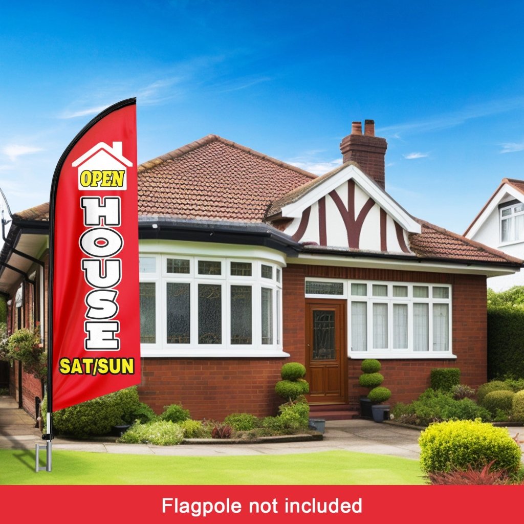 8FT Open House Red 01 Swooper Flag(Flagpole Not Included 3.4)