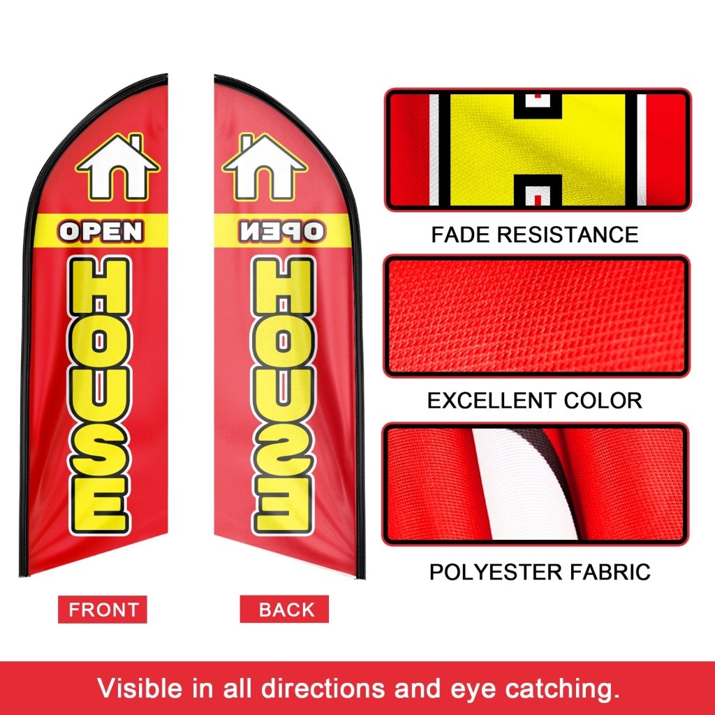 8FT Open House Red 01 Swooper Flag(Flagpole Not Included 3.4)