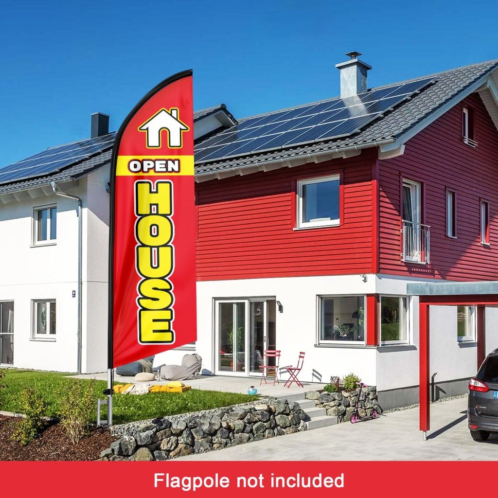 8FT Open House Red 01 Swooper Flag(Flagpole Not Included 3.4)