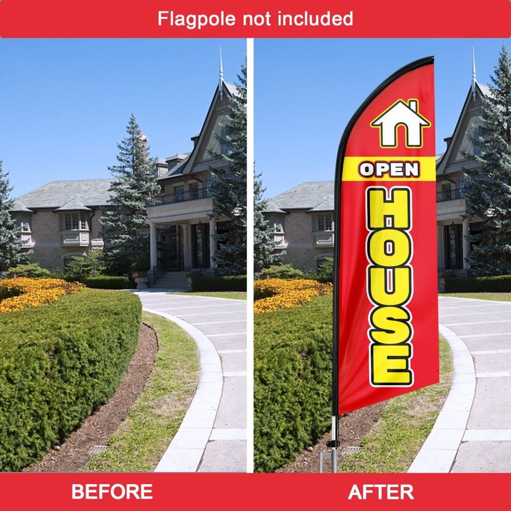 8FT Open House Red 01 Swooper Flag(Flagpole Not Included 3.4)