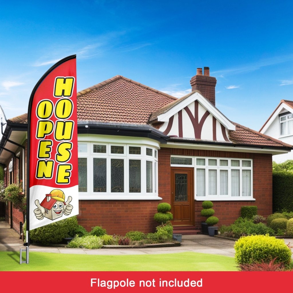 8FT Open House Red 02 Swooper Flag(Flagpole Not Included 3.4)