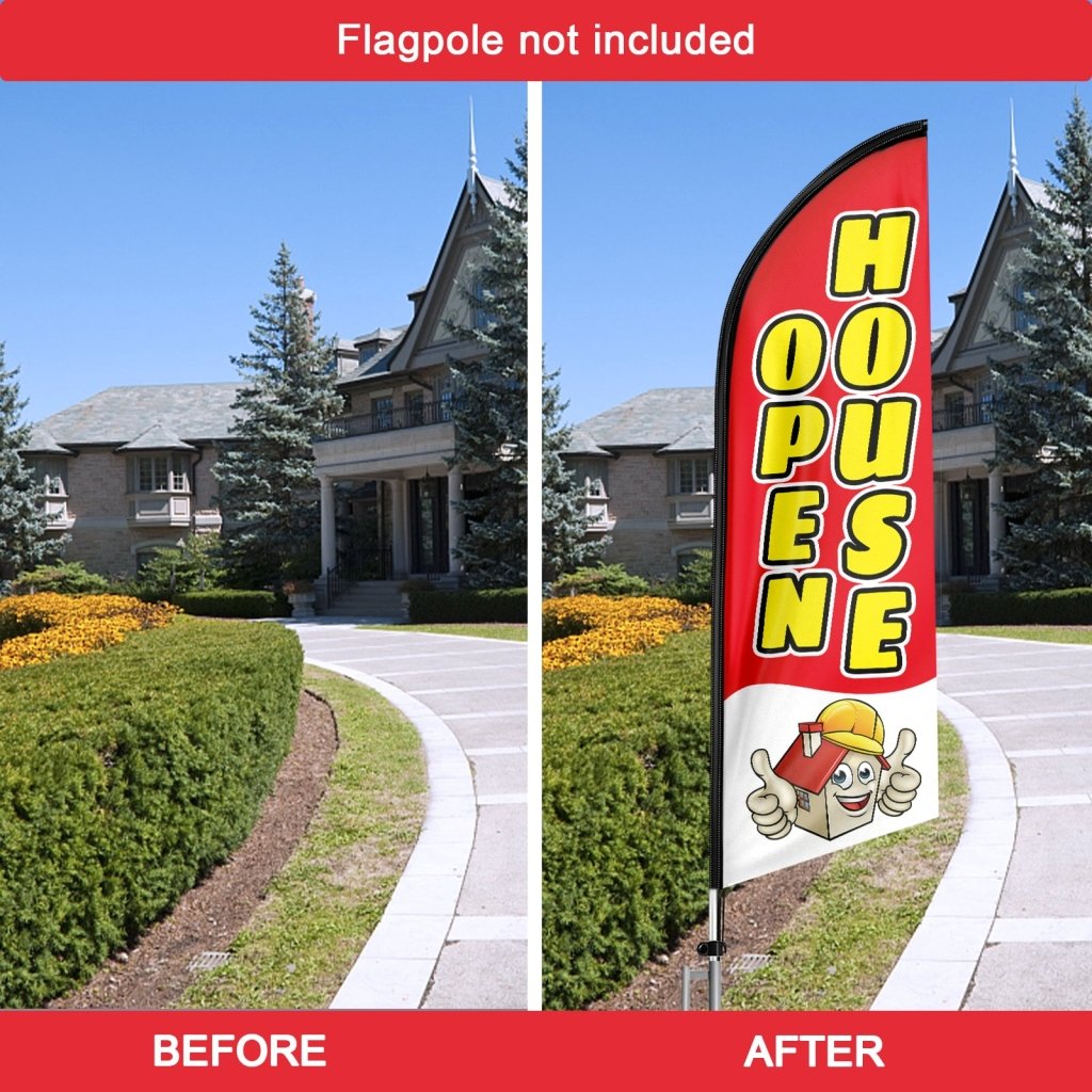 8FT Open House Red 02 Swooper Flag(Flagpole Not Included 3.4)