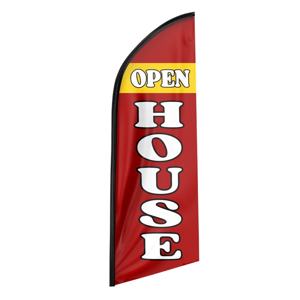 8FT Open House Red 05 Swooper Flag(Flagpole Not Included 3.4)