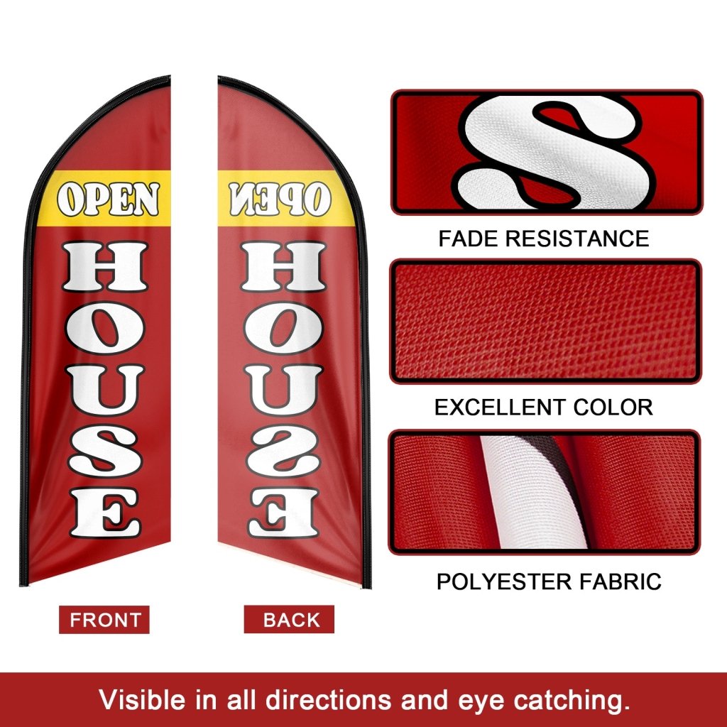 8FT Open House Red 05 Swooper Flag(Flagpole Not Included 3.4)