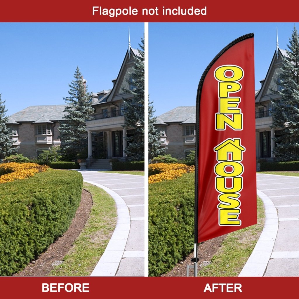 8FT Open House Red 07 Swooper Flag(Flagpole Not Included 3.4)