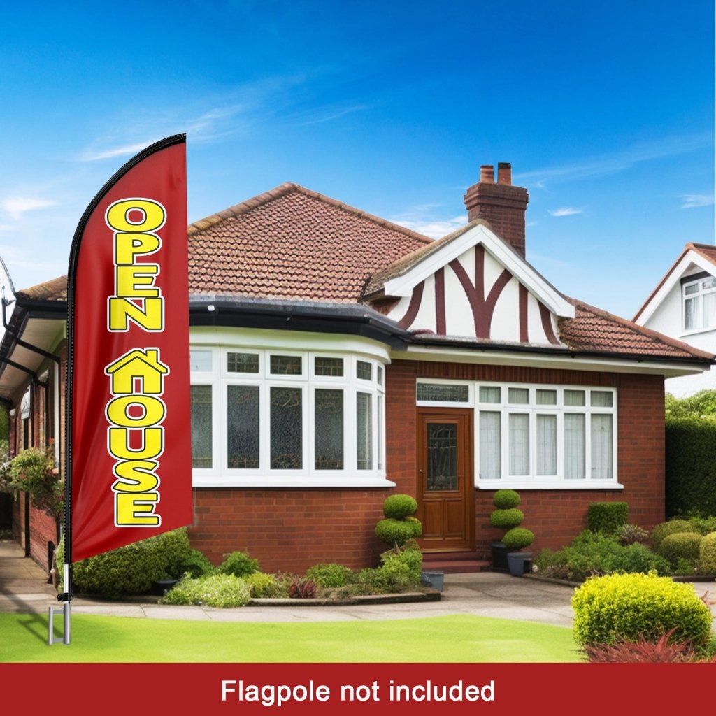 8FT Open House Red 07 Swooper Flag(Flagpole Not Included 3.4)