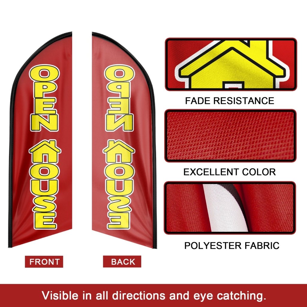 8FT Open House Red 07 Swooper Flag(Flagpole Not Included 3.4)