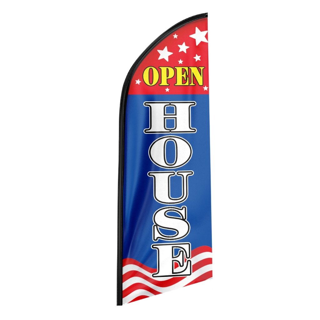 8FT Open House Red&Blue 03 Swooper Flag(Flagpole Not Included 3.4)