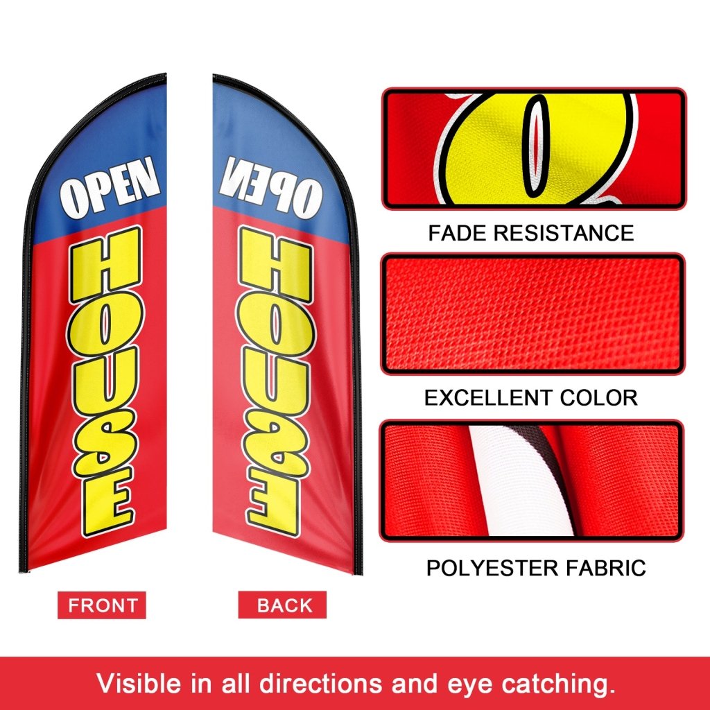 8FT Open House Red&Blue 04 Swooper Flag(Flagpole Not Included 3.4)