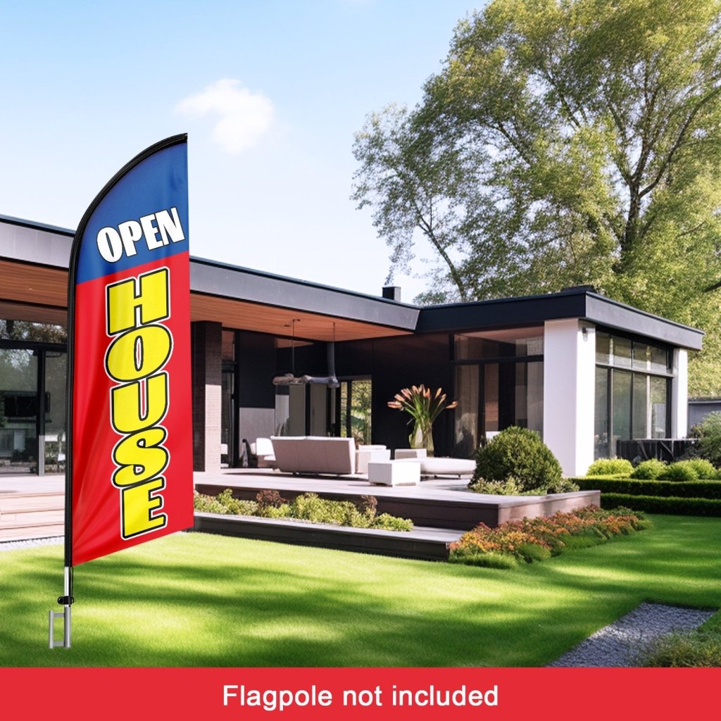 8FT Open House Red&Blue 04 Swooper Flag(Flagpole Not Included 3.4)