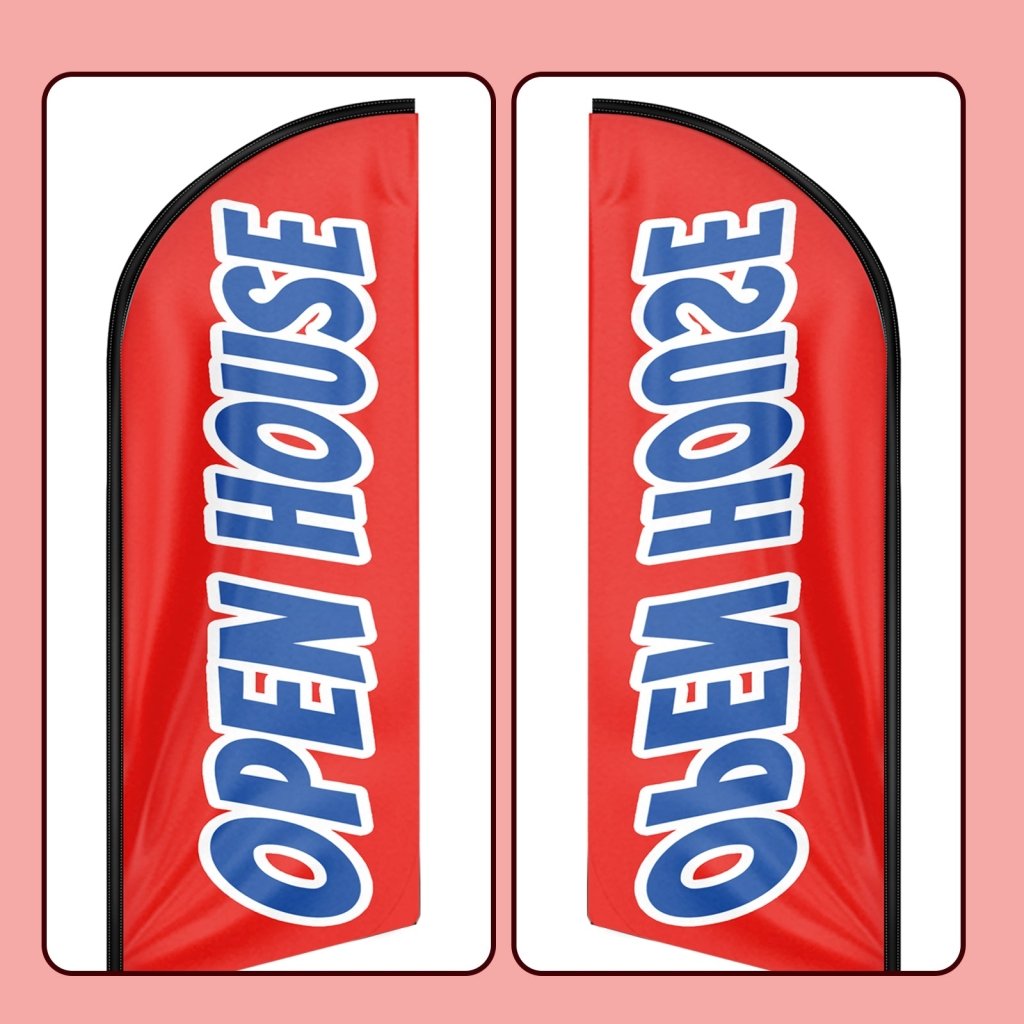 8FT Open House Red&Blue Swooper Flag(Flagpole Not Included 3.4)