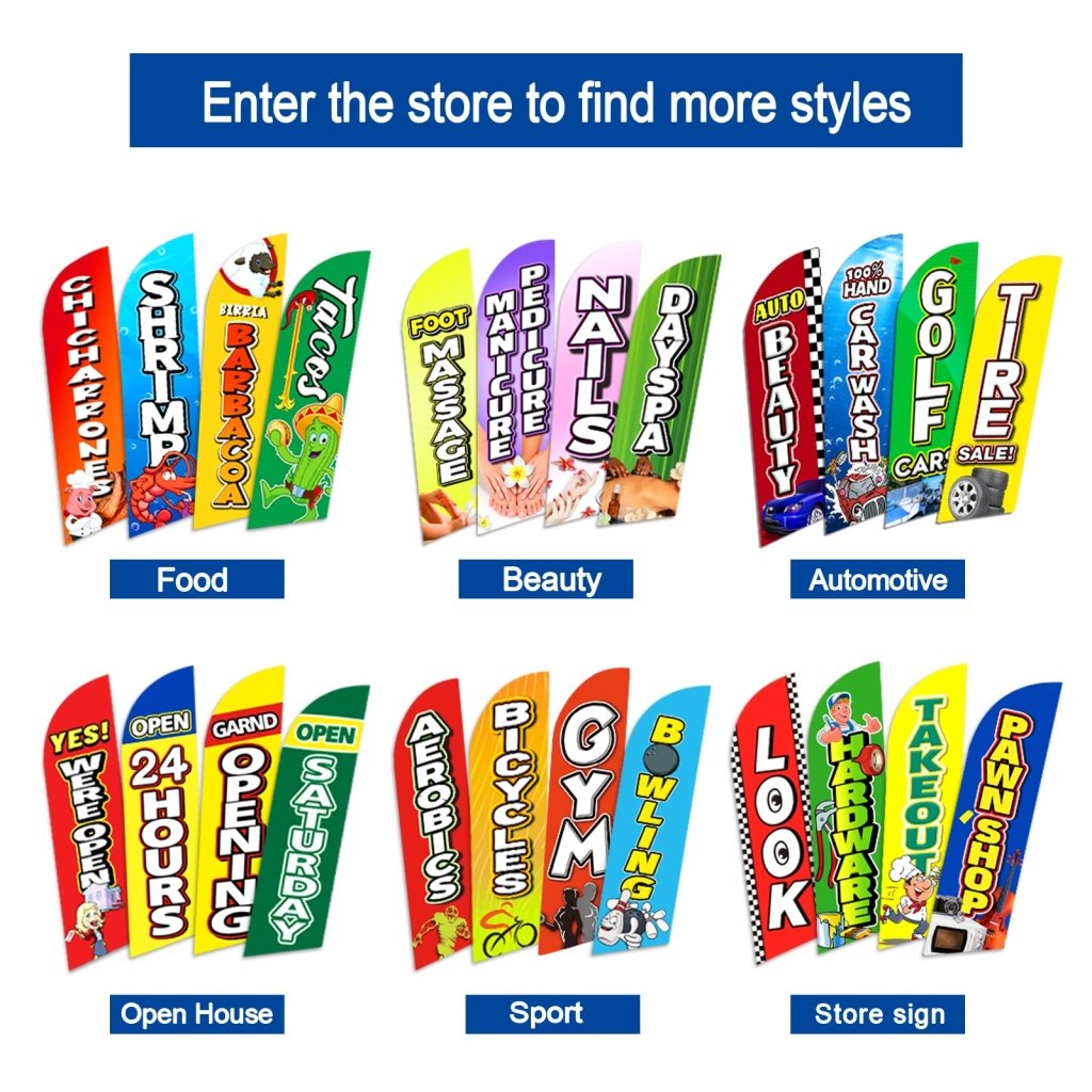 8FT Open House Saturday Blue 01 Swooper Flag(Flagpole Not Included 3.4)