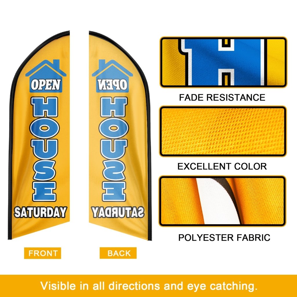 8FT Open House Saturday Orange Swooper Flag(Flagpole Not Included 3.4)