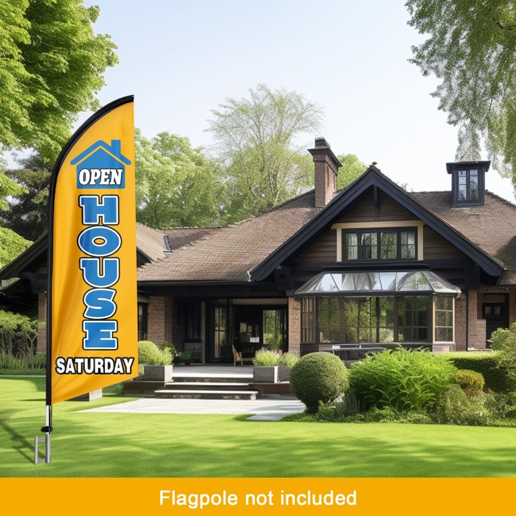 8FT Open House Saturday Orange Swooper Flag(Flagpole Not Included 3.4)