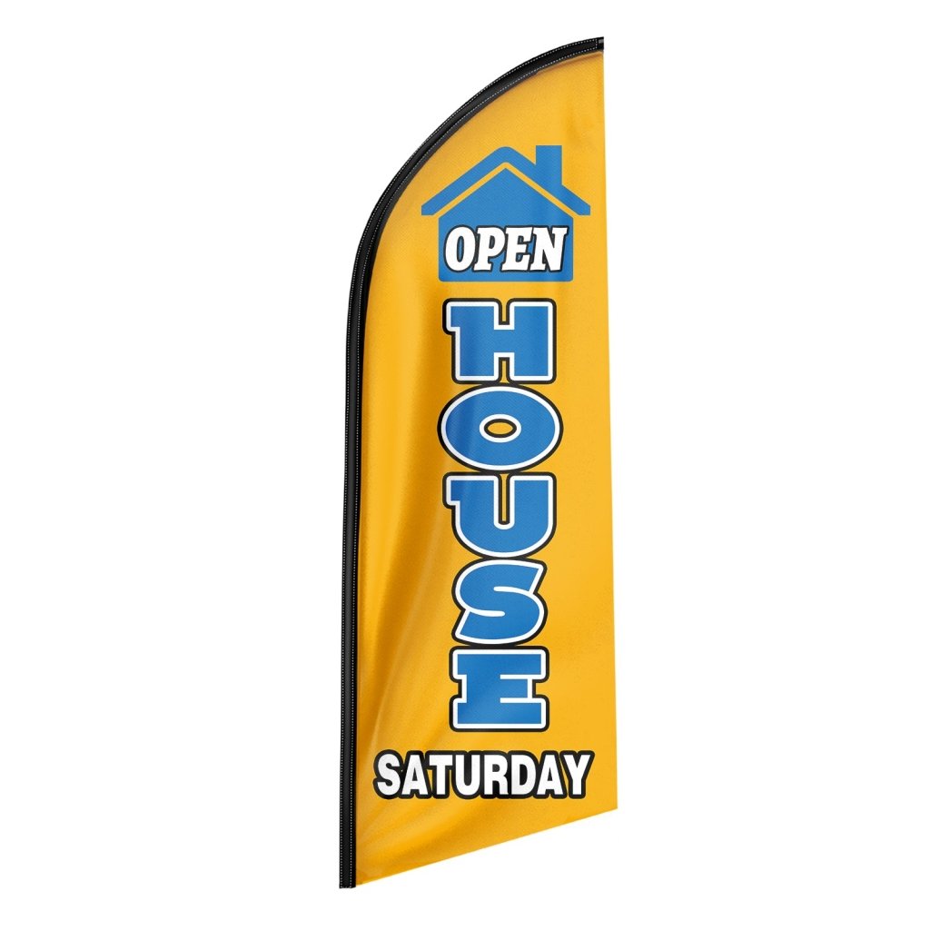8FT Open House Saturday Orange Swooper Flag(Flagpole Not Included 3.4)