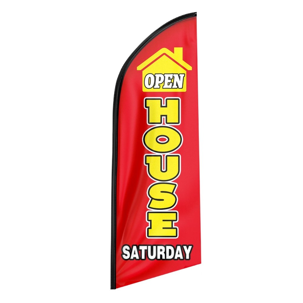 8FT Open House Saturday Red Swooper Flag(Flagpole Not Included 3.4)