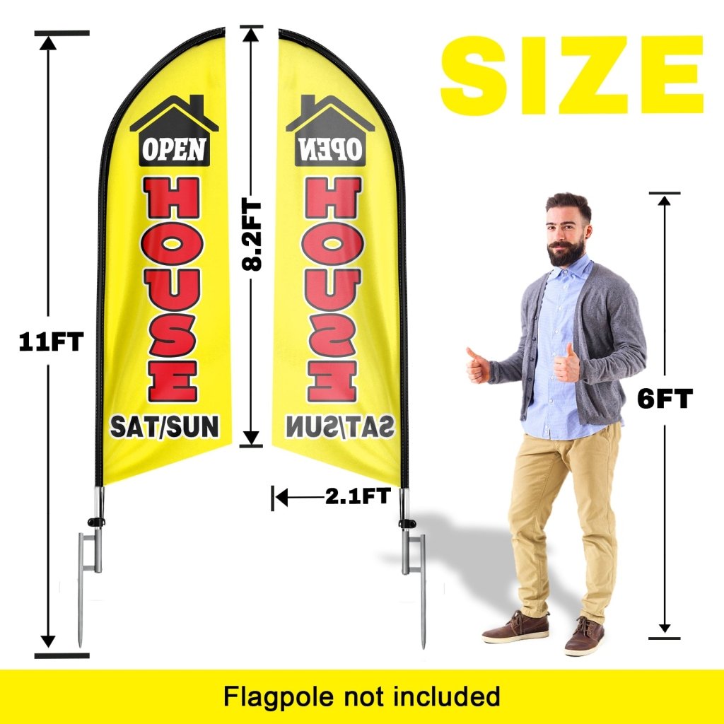 8FT Open House Yellow 01 Swooper Flag(Flagpole Not Included 3.4)