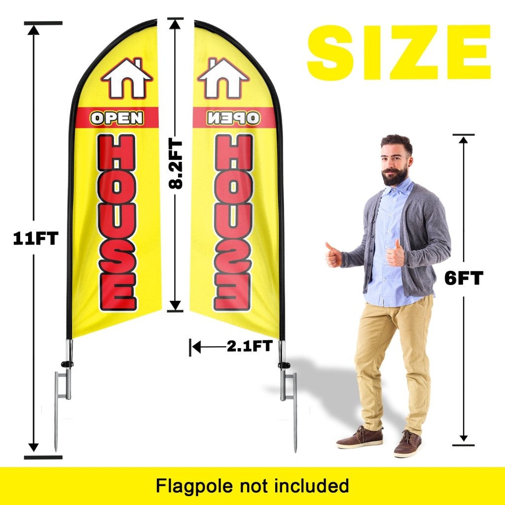 8FT Open House Yellow 01 Swooper Flag(Flagpole Not Included 3.4)