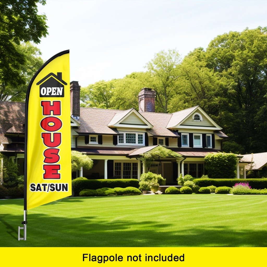 8FT Open House Yellow 01 Swooper Flag(Flagpole Not Included 3.4)
