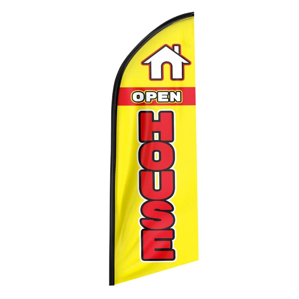 8FT Open House Yellow 01 Swooper Flag(Flagpole Not Included 3.4)
