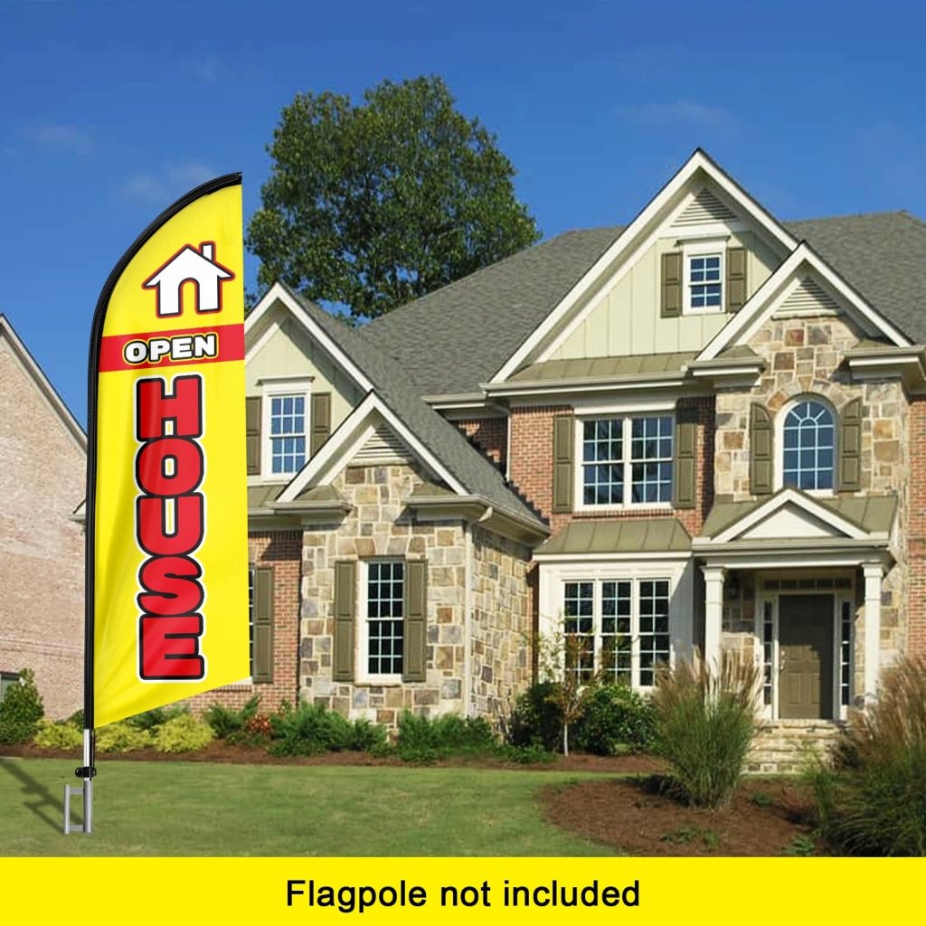 8FT Open House Yellow 01 Swooper Flag(Flagpole Not Included 3.4)