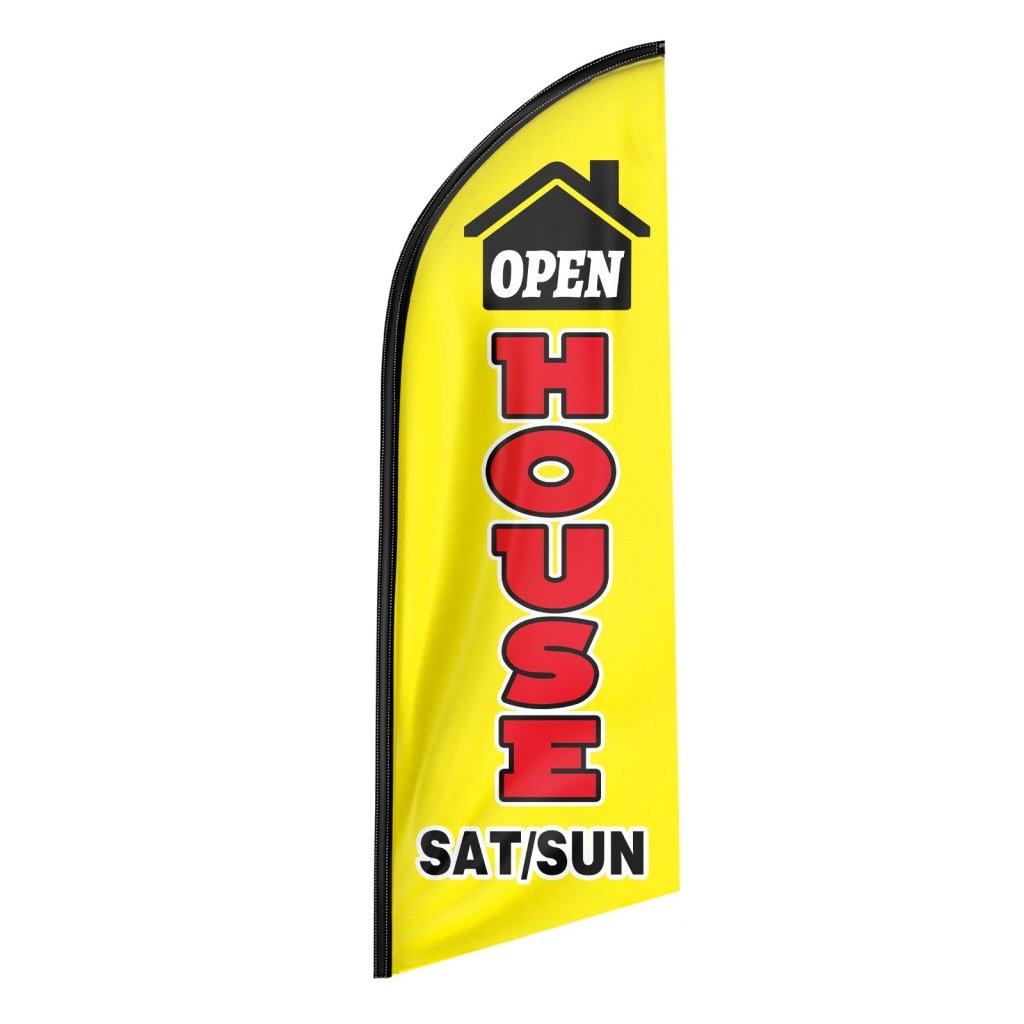 8FT Open House Yellow 01 Swooper Flag(Flagpole Not Included 3.4)