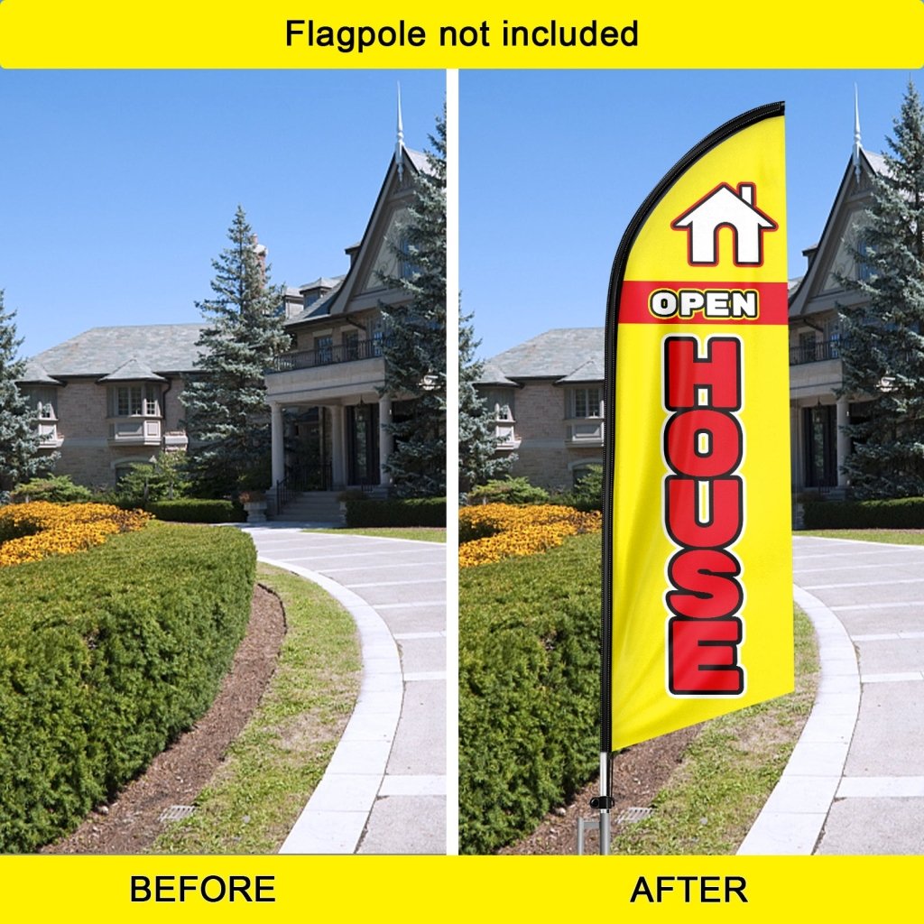 8FT Open House Yellow 01 Swooper Flag(Flagpole Not Included 3.4)