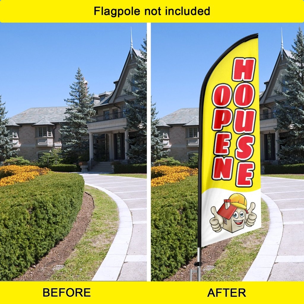 8FT Open House Yellow 02 Swooper Flag(Flagpole Not Included 3.4)