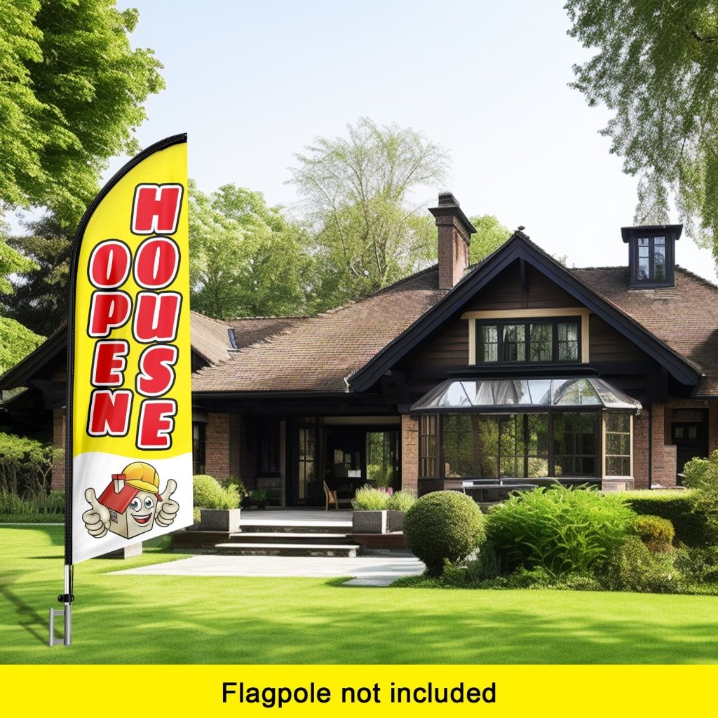 8FT Open House Yellow 02 Swooper Flag(Flagpole Not Included 3.4)