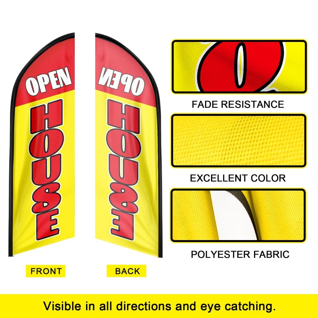 8FT Open House Yellow 04 Swooper Flag(Flagpole Not Included 3.4)