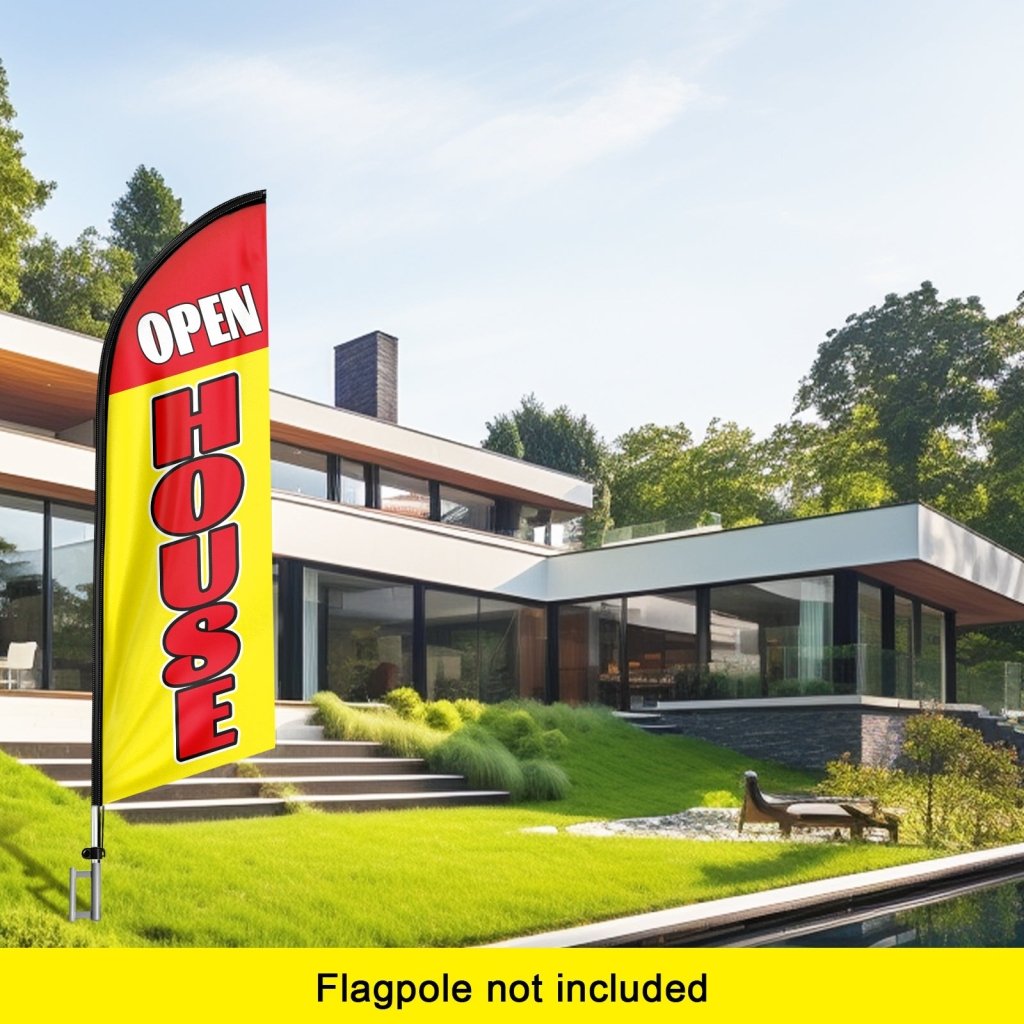 8FT Open House Yellow 04 Swooper Flag(Flagpole Not Included 3.4)