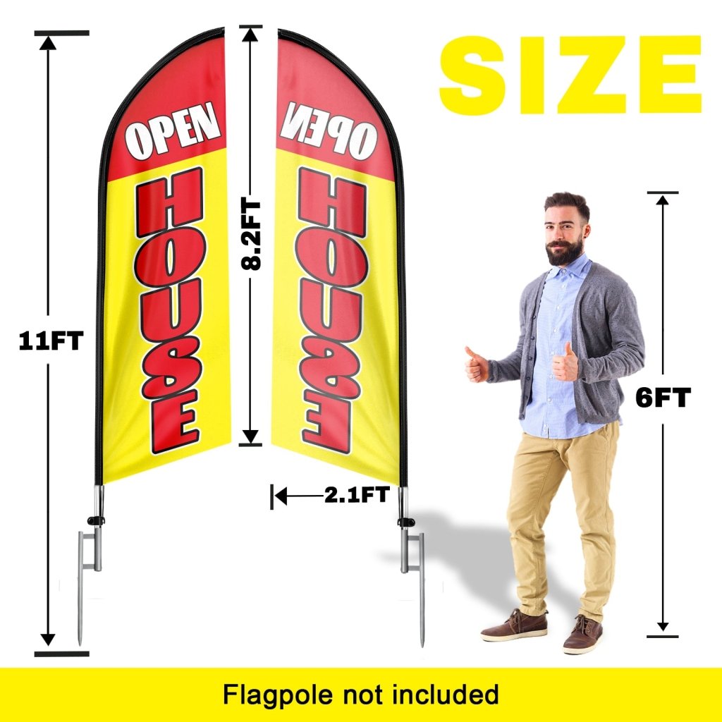 8FT Open House Yellow 04 Swooper Flag(Flagpole Not Included 3.4)