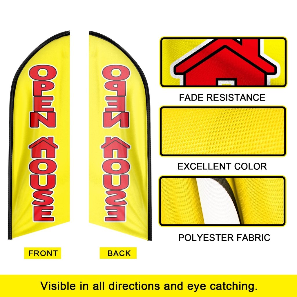 8FT Open House Yellow 07 Swooper Flag(Flagpole Not Included 3.4)