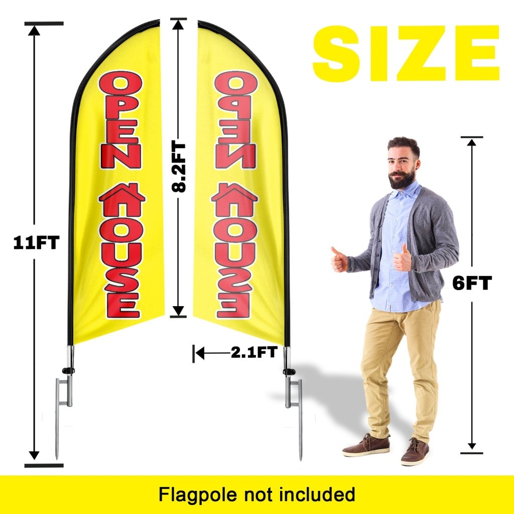 8FT Open House Yellow 07 Swooper Flag(Flagpole Not Included 3.4)