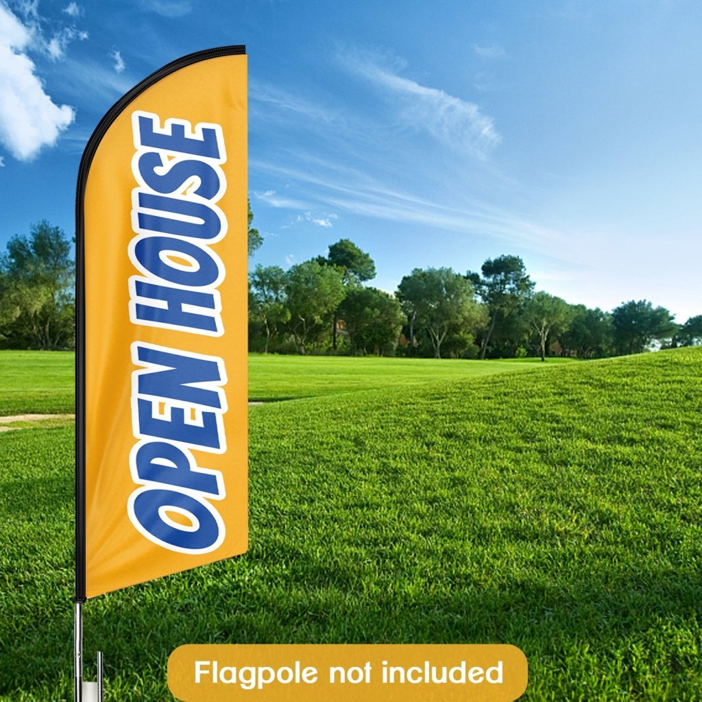 8FT Open House Yellow&Blue Swooper Flag(Flagpole Not Included 3.4)