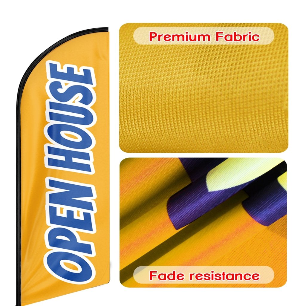 8FT Open House Yellow&Blue Swooper Flag(Flagpole Not Included 3.4)