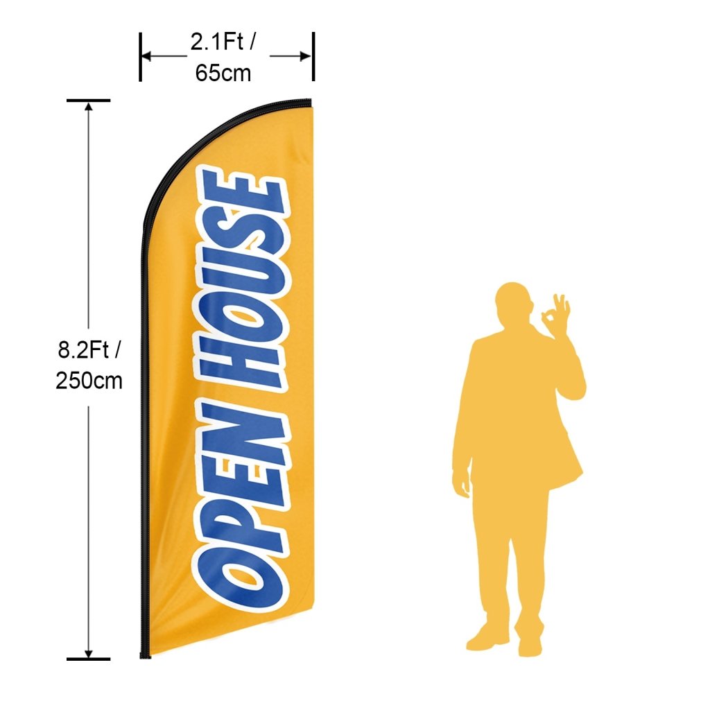 8FT Open House Yellow&Blue Swooper Flag(Flagpole Not Included 3.4)