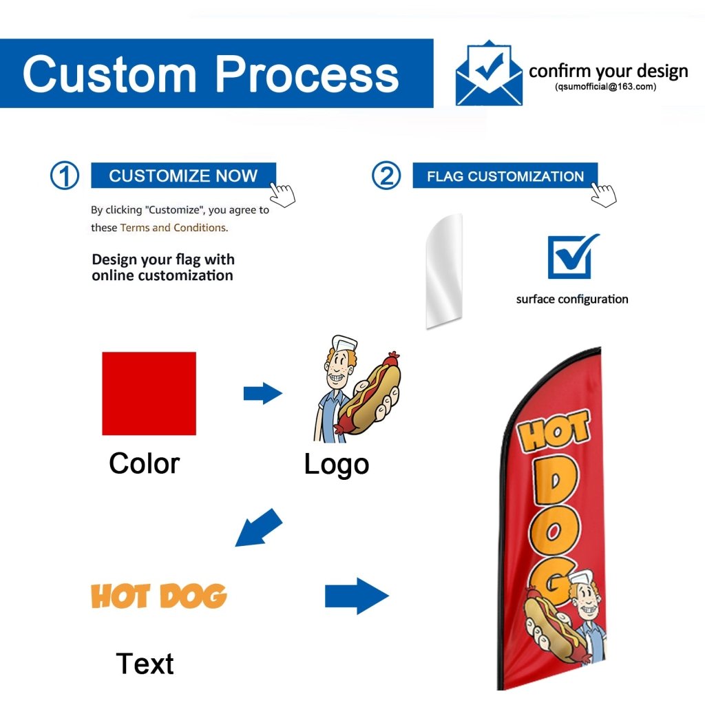 8FT Open Sunday Blue Advertising Swooper Flag(Flagpole Not Included 3.4)