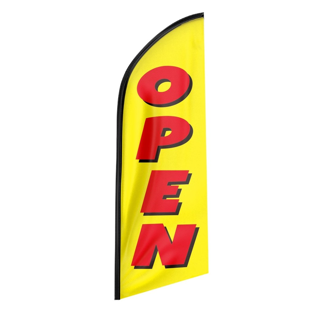 8FT Open Yellow 02 Advertising Swooper Flag(Flagpole Not Included 3.4)