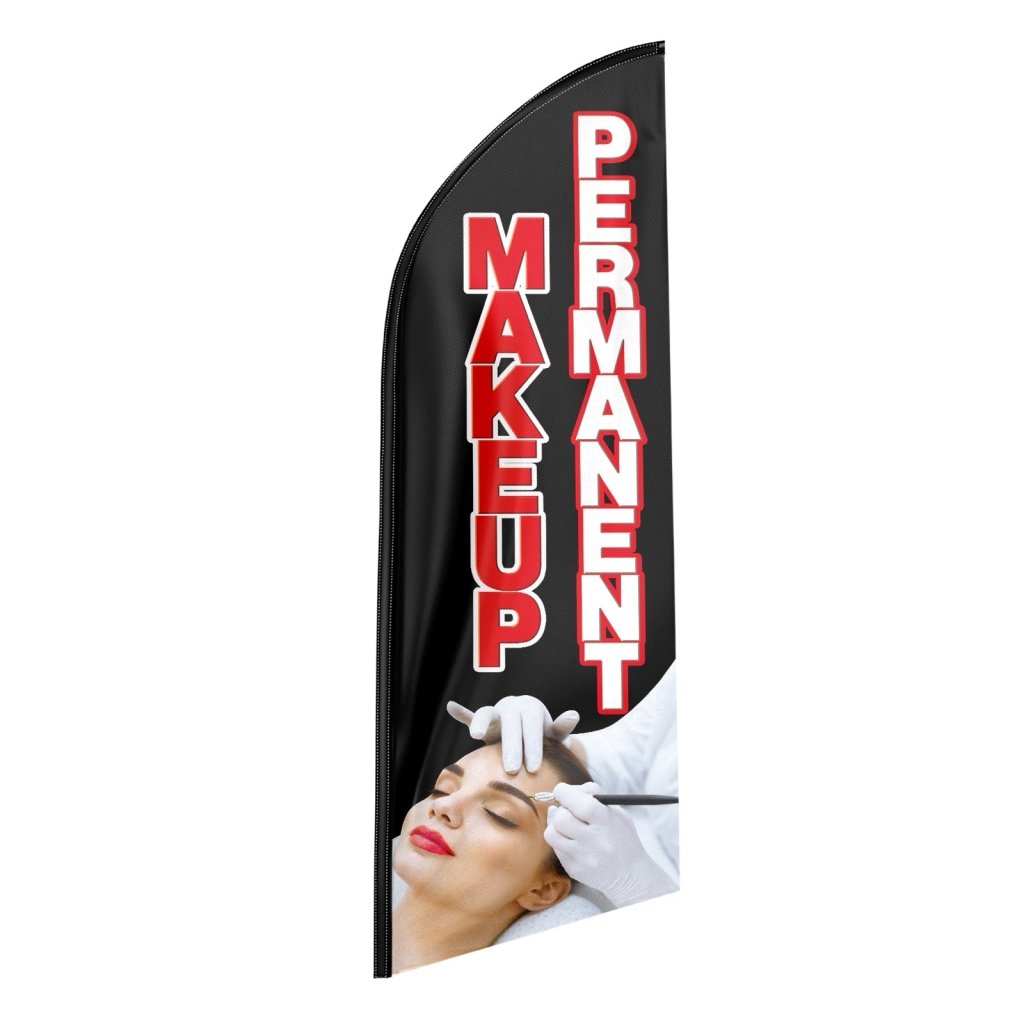8FT Permanent Makeup Advertising Swooper Flag (Flagpole Not Included 3.4)