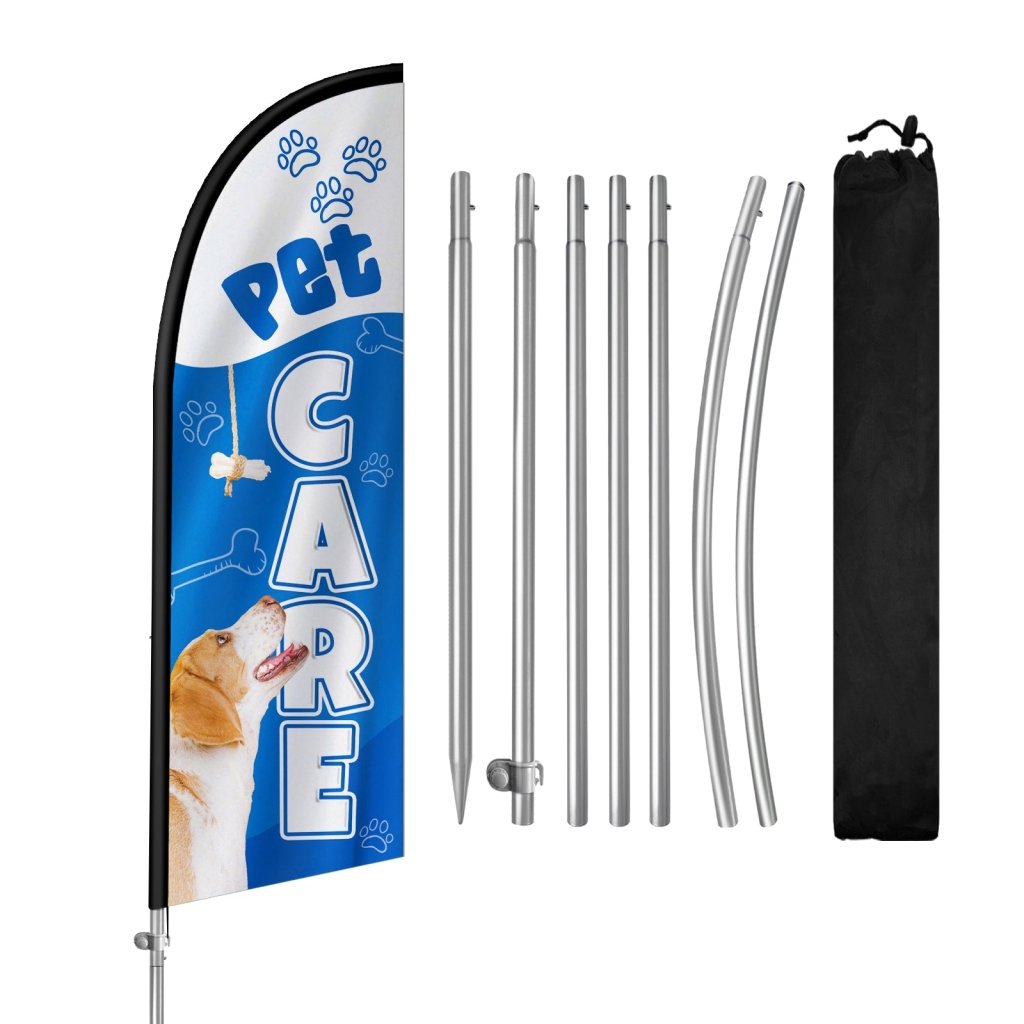 8FT Pet Car Feather Flag with Stainless Steel Pole Kit(2m flag set)