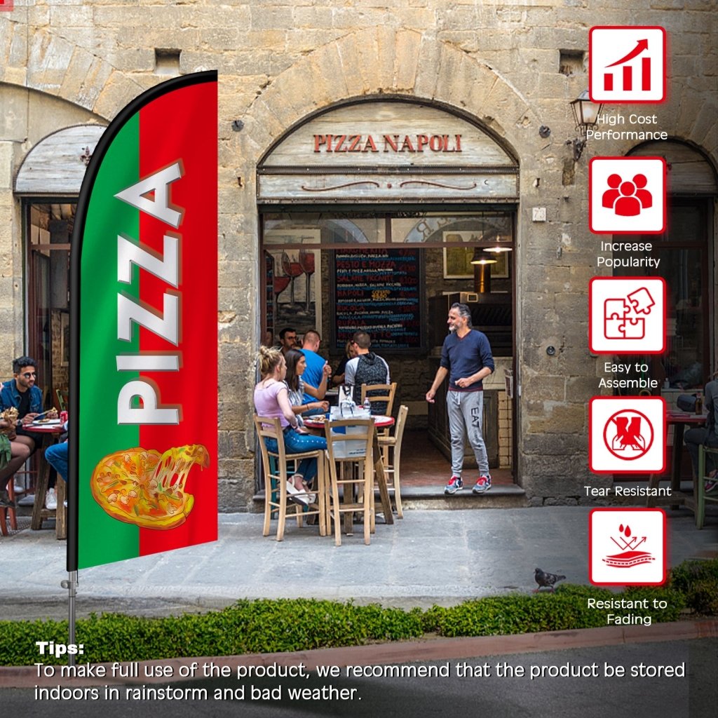 8FT Pizza 05 Banner Feather Flag Pole Kit(2m flag set)