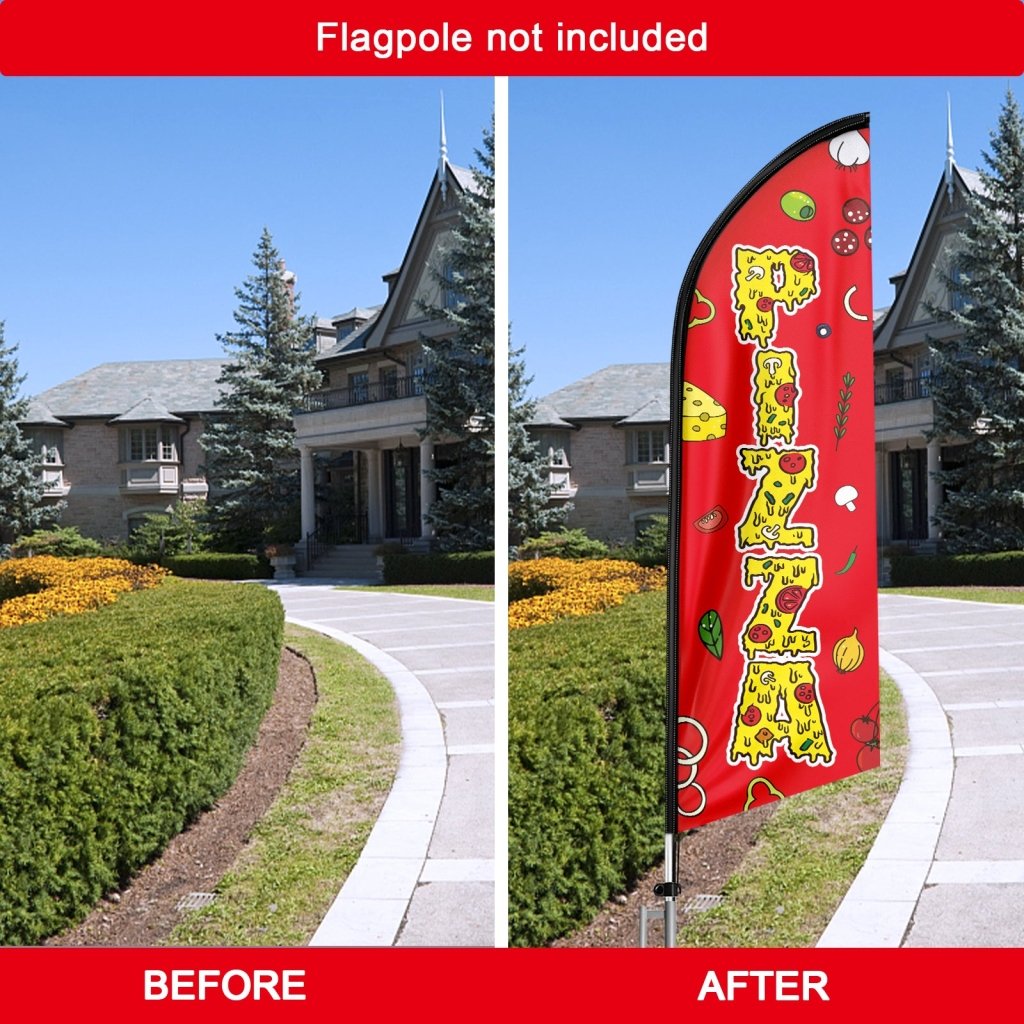 8FT Pizza Swooper Flag(Flagpole Not Included 3.4)