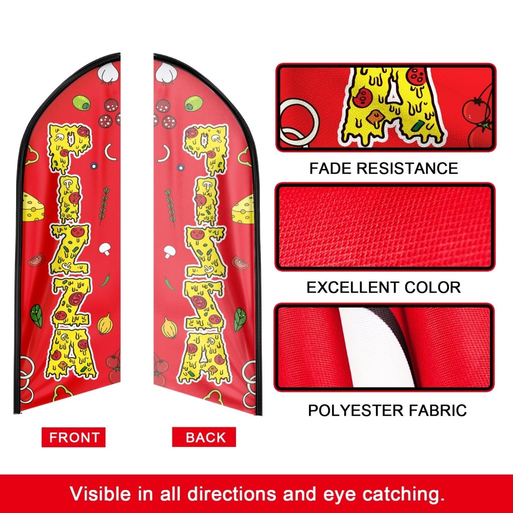 8FT Pizza Swooper Flag(Flagpole Not Included 3.4)