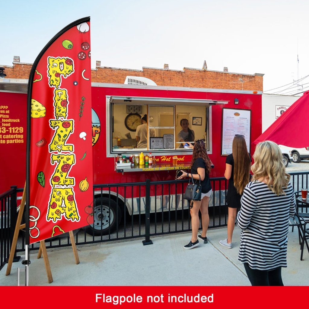 8FT Pizza Swooper Flag(Flagpole Not Included 3.4)