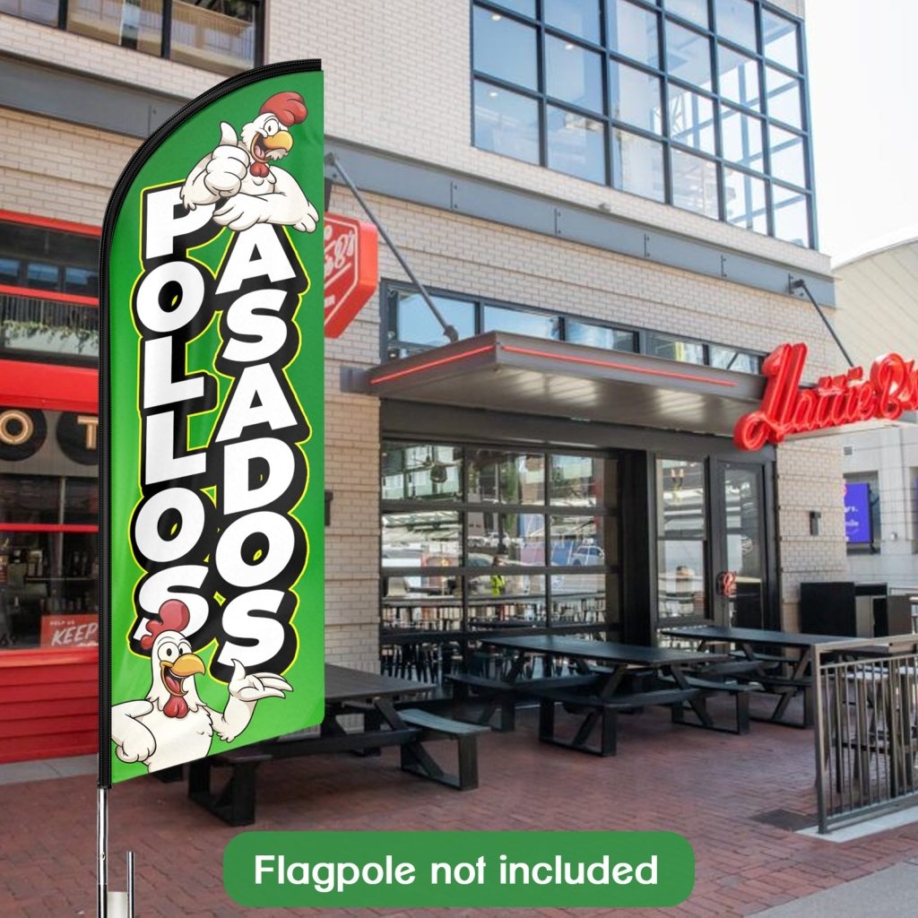 8FT Pollos Asados Advertising Swooper Flag (Flagpole Not Included 3.4)