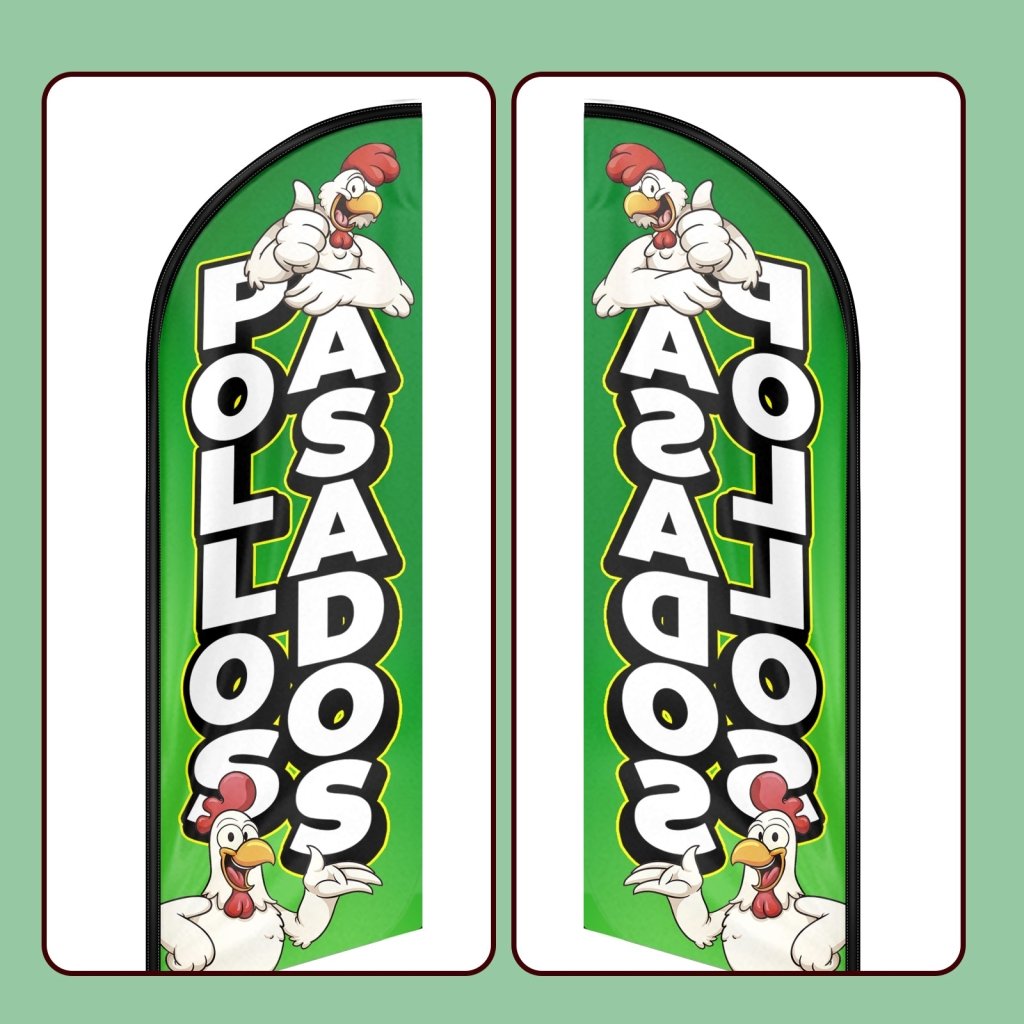 8FT Pollos Asados Advertising Swooper Flag (Flagpole Not Included 3.4)