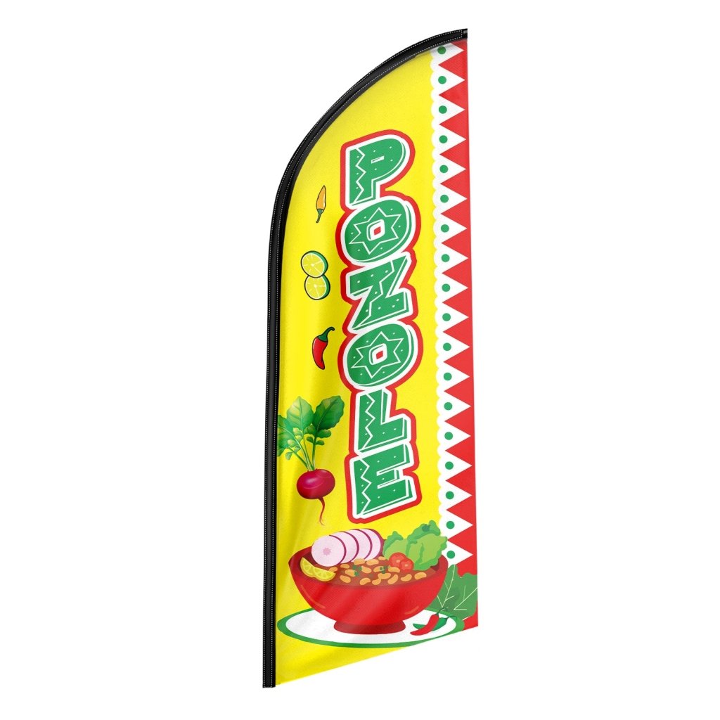 8FT Pozole Advertising Swooper Flag (Flagpole Not Included 3.4)