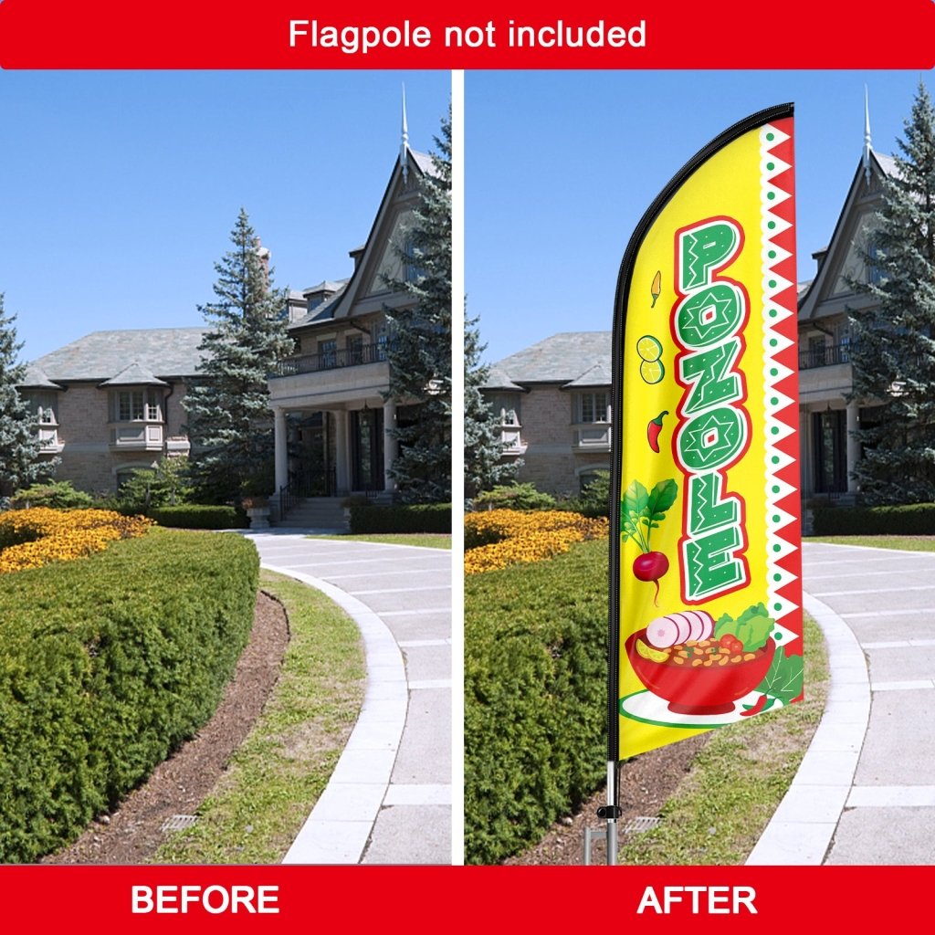 8FT Pozole Advertising Swooper Flag (Flagpole Not Included 3.4)
