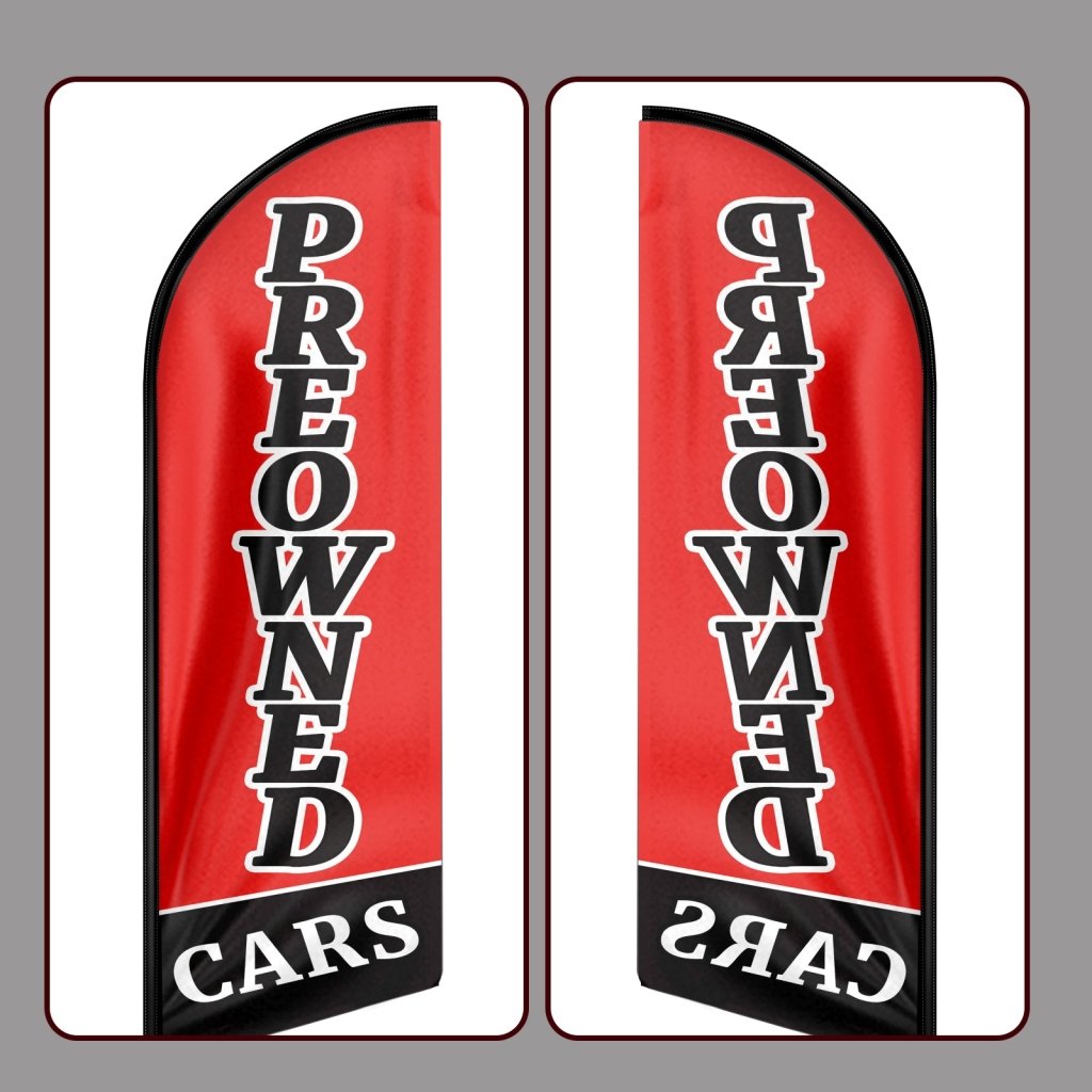 8FT Pre Owned Cars Advertising Swooper Flag(Flagpole Not Included 3.4)